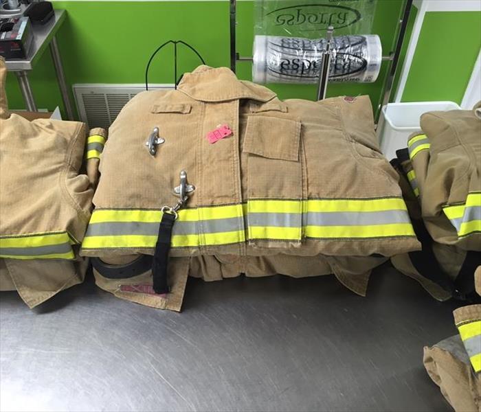 Folded firefighter turnout gear