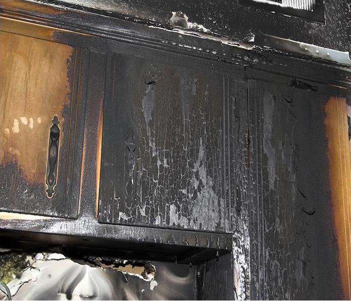 Fire damage in a house